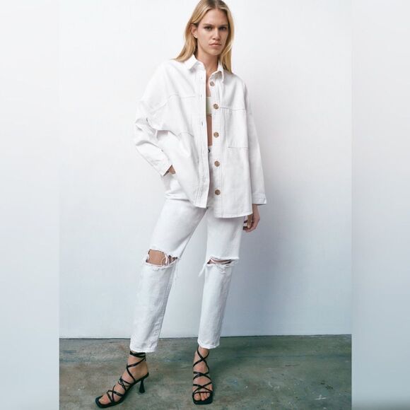 Zara Z1975 Ripped Mom Jeans - Picture 1 of 10